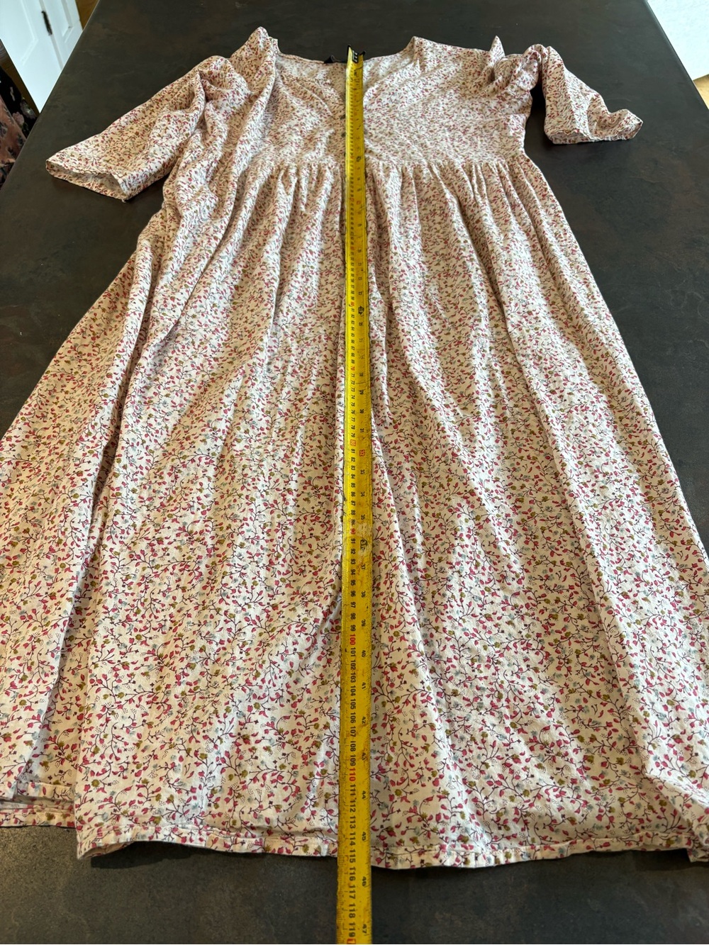 Soft Pink 100% Cotton Floral Maxi Dress with Button Front 2XL - Picture 3 of 9